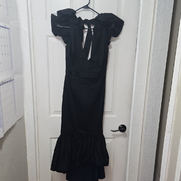 Elegant Black High Low Dress